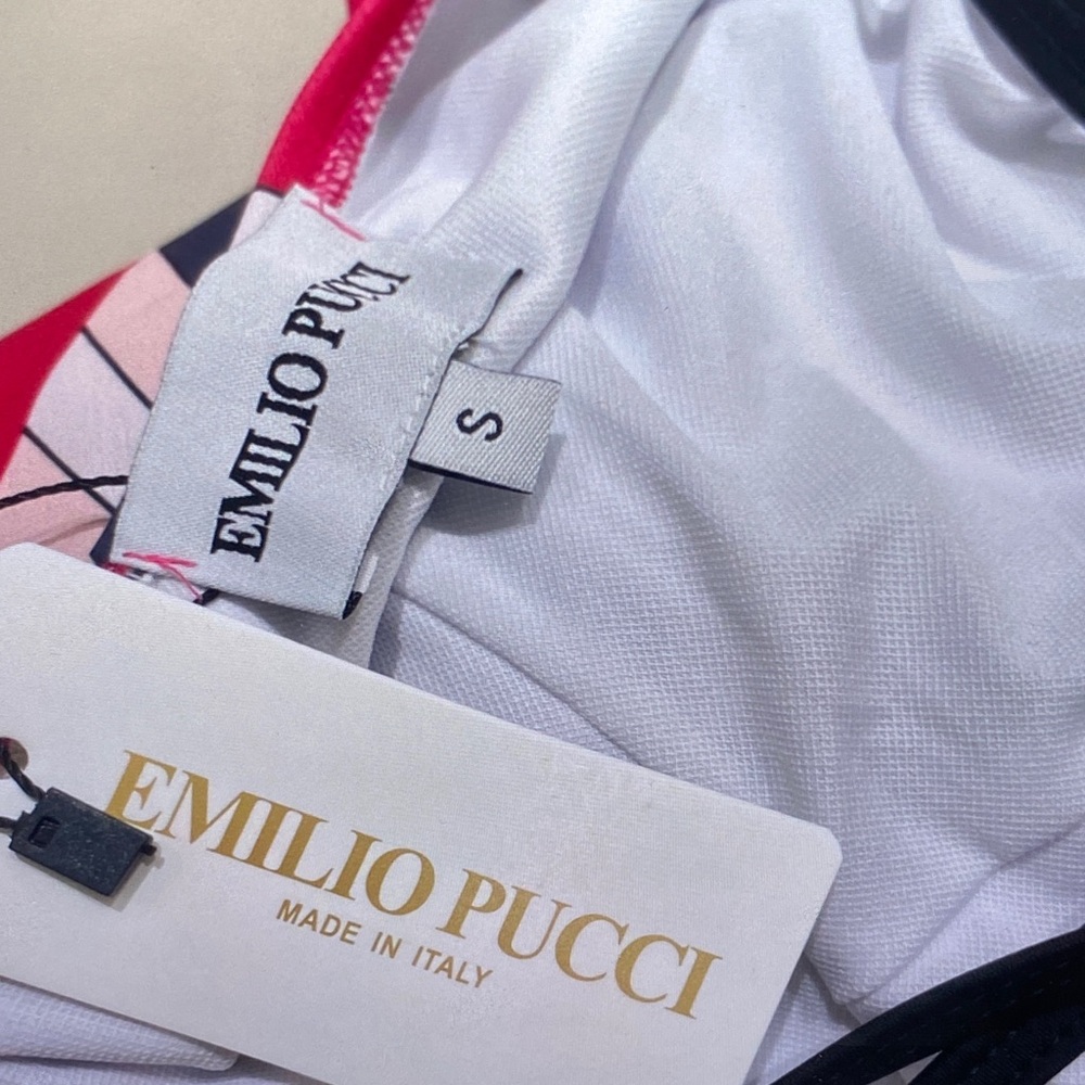 Emilio Pucci Pink Black Multicolor Graphic Print Bodysuit - Picture 10 of 10